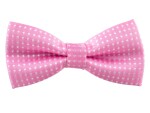 Elegant světle růžový motýlek pro psa s puntíky | 25 - 42 cm