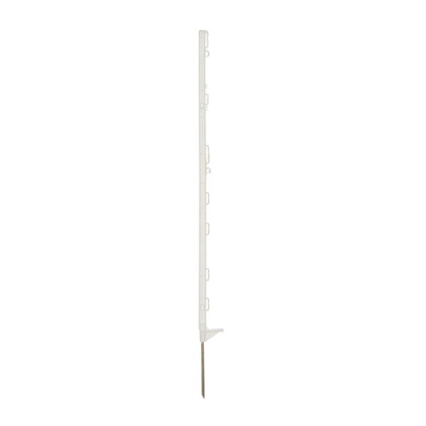 Sloupek plastový pro elektrický ohradník, délka 105 cm, 9 oček, bílý
