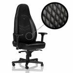 Noblechairs ICON Real Leather černá / Herní židle / pravá kůže / nastavitelná / pojízdná kolečka / nosnost 150 kg (NBL-ICN-RL-BLA)