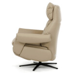 Relaxační křeslo, elektrické zabudované ovládání, krémová, kůže,TV-B3980 CRM3