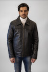 Pánská Kožená Bunda Jasper Short Brixton Černá Velikost: