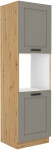 Vysoká skříňka na vestavnou troubu Luna 60 DP-210 2F Barva korpusu: Dub artisan, Barva dvířek: Dust Grey