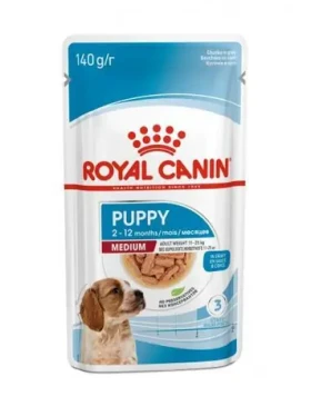 Royal Canin Dog Medium Puppy in Gravy 140 g / Kapsička pro štěňata / do 12 měsíců (9003579008331)