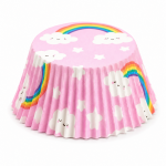 Cake star papírové košíčky na muffiny a cupcakes barevné 50x30 mm 100ks-vzor 9