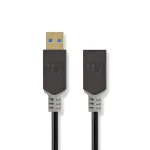 Nedis USB-A (M) - USB-A (F) antracitová / Prodlužovací kabel / USB 3.2 Gen 1 / 5 Gbps / 2 m / pozlacené konektory (CCBW61010AT20)