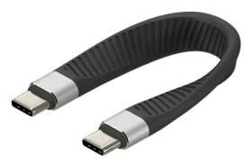 Techly ICOC-USBC-FL-U4 černá / Kabel / USB-C - USB-C / USB4 Gen 2x2 / 40 Gbps / PD 1000 W / 0,124 m (ICOC-USBC-FL-U4)
