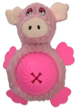 HAVE A PET Plyšová hračka pro psy Snacky prase růžová / pískací / 21 cm / guma, plyš (854-344708)