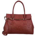 Luxusní dámská kožená kabelka na rameno Florentina, tmavě červená