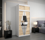 Šatní skříň Abi Bo s nástavcem Barva korpusu: Dub artisan, Rozměry: 250 cm, Dveře: Dub artisan