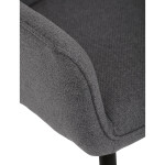 Židle jídelní, snadno čistitelná šedá látka, černý matný lak, kovové nohy