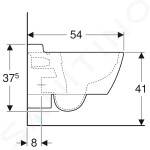 GEBERIT - Xeno 2 Závěsné WC, 540x350 mm, Rimfree, bílá 500.500.01.1