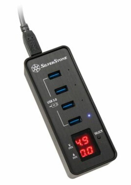 SilverStone EP03 V2.0 4-port USB hub s monitorem napětí a proudu černá / 4x USB 3.0 (SST-EP03 V2.0)