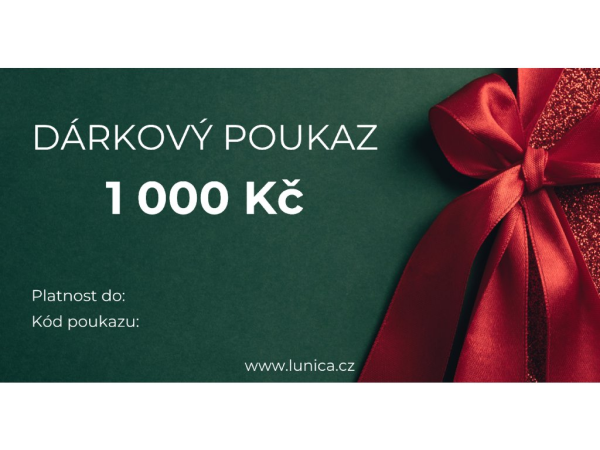 LUNICA Vánoční elektronický dárkový poukaz Hodnota: 2500 Kč