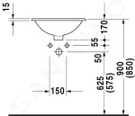 DURAVIT - Architec Umyvadlo s přepadem, průměr 470 mm, WonderGliss, bílá 04684700001