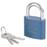 STREND PRO 252078 Zámek visací, litina, 50mm, modrý, 3 kl.