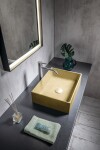 SAPHO - FORMIGO betonové umyvadlo na desku, 47,5x36,5cm, žlutá mat FG122