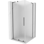 MEXEN/S - Velar L sprchový kout, posuvné dveře 90 x 90, dekor, grafit metal 871-090-090-33-95
