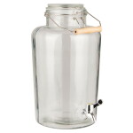 Ib Laursen Nádoba na limonádu Wooden Handle 8,5 l, čirá barva, sklo