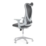 Židle kancelářská, šedý MESH, bílý plast, plastový kříž