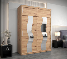 Šatní skříň Abi Se s nástavcem Barva korpusu: Dub artisan, Rozměry: 200 cm, Dveře: Dub artisan