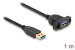 Delock USB-A (M) - USB-A (F) černá / Kabel / USB 3.2 Gen 1 5 Gbps / 1 m / pro vestavbu (87855)