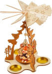 Svícen točící dřevěný 17,5x17,5x23,5cm BD-21596AN
