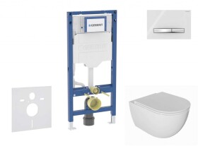 GEBERIT - Duofix Set předstěnové instalace, klozetu Oudee a sedátka softclose, tlačítko Sigma50, chrom/alpská bílá SANI11CA3134B