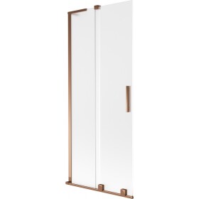 MEXEN/S - Velar L dvoukřídlá posuvná vanová zástěna 80 x 150, dekor, růžové zlato 896-080-003-31-60