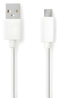 Nedis USB-A - USB-C bílá / Datový kabel / USB 2.0 / 15 W / 480 Mbps / 0,5 m (CCGL60600WT05)