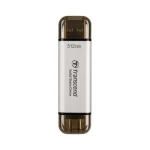 Transcend ESD310S Externí SDD 512GB Stříbrná / USB-C 3.2 Gen 2 / R: 1050MBs / W: 950MBs (TS512GESD310S)
