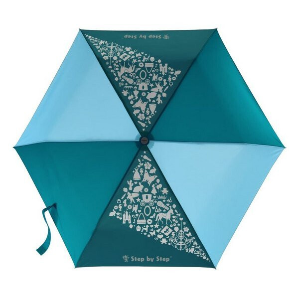 Dětský skládací deštník s magickým efektem, petrolejový