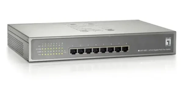 LevelOne GEP-0821 / Switch / 8x Gigabit PoE+ / 123 W / Rack 19" / Unmanaged (GEP-0821)