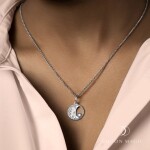 Royal Fashion stříbrný náhrdelník GU-DR22121N-SILVER-MOONSTONE