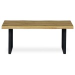 Konferenční stůl, 110x70x45 cm, MDF deska, 3D dekor divoký dub, kov, černý lak