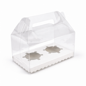 Cake star plastový box na 2ks cupcakes s vložkou 16 x 9,5 x 15,8 cm