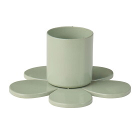 Ib Laursen Kovový svícen Flower Dusty Green 6 cm, zelená barva
