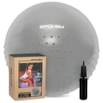 Spokey HALF FIT šedý / Gymnastický míč / 2v1 masážní / 75 cm / pumpička v balení (5902693298731)