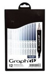Graph´it Set alkoholových popisovačů, 12ks – Cool Grey
