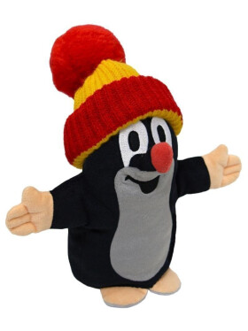 Krtek 25cm maňásek červený kulich - Zdeněk Miler