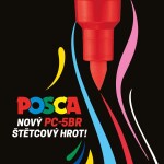 Uni Posca PC-5BR světle modrý 8, štětcový hrot 1-4 mm