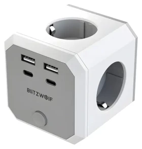 BlitzWolf BW-EC2 / Napájecí kostka / 4x AC / 2x USB-A / 2x USB-C / 4000W (BW-EC2)