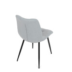 Židle jídelní, stříbrná látka, černý kov