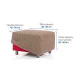 Super strečové potahy NIAGARA oříšková taburet (40 - 60 cm)