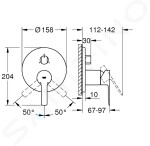 GROHE - Lineare Baterie pod omítku pro 3 spotřebiče, kartáčovaný Hard Graphite 24095AL1