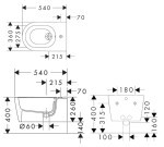 HANSGROHE - EluPura S Závěsný bidet, otvor pro baterii, SmartClean, bílá 61169450