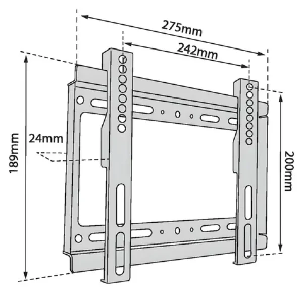 TB Touch TB-250 / Nástěnný držák TV / pevný / do 42" / VESA 200x200 / do 40 kg (TB-250)