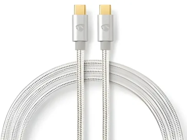 Nedis USB-C - USB-C 3.2 Gen2 1 m / Datový kabel / 100 W / 10 Gbps / 4K 60Hz / Opletený (CCTB64750AL10)