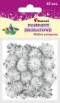 Titanum Bambulky pompom 18 mm stříbrné 15 ks