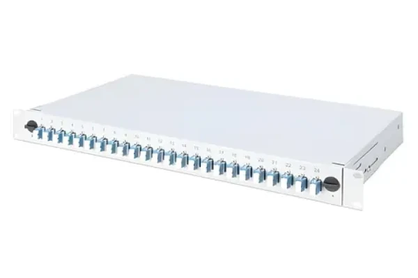 DIGITUS Optická spojovací skříň 1U / Optický box / Osazený / 24x LC Duplex OM4 / Výsuvný / šedá (DN-96332-4)