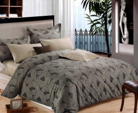 Vzorované ložní povlečení tmavě šedé barvy 2ks 70x80 cm (standard zdarma) Šířka: 160 cm | Délka: 200 cm